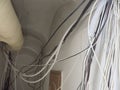 Unorganised wires on a building site