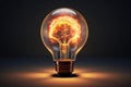 Unorthodox Lightbulb brain creative. Generate Ai Royalty Free Stock Photo