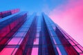 Unorthodox Pink blue skyscraper. Generate Ai Royalty Free Stock Photo