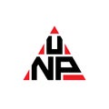 UNP triangle letter logo design with triangle shape. UNP triangle logo design monogram. UNP triangle vector logo template with red Royalty Free Stock Photo