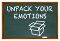 Unpack Your Emotions Feelings Chalk Board Words
