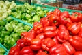 Unpacked, fresh peppers in a self-service supermarket Royalty Free Stock Photo