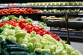 Unpacked, fresh vegetables in a self-service supermarket Royalty Free Stock Photo