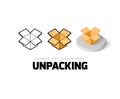 Unpacking icon in different style