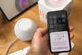 Unpacking latest Apple Computers HomePod Mini new small smart speaker featuring