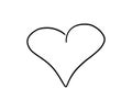 Unpainted heart on a white background