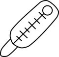 unpainted thermometer contour isolated on a white background