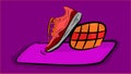 Unpaired shoes with purple color Royalty Free Stock Photo