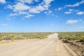 Unparved road in pampa desert until horizon