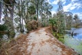 Unpaved Nature Trail By Lake Hancock At Circle B Bar Reserve