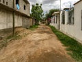 An unpaved residential street in Oaxaca.