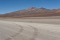 Unpaved road in the Altiplano of the Siloli desert, part of the Reserva Eduardo Avaroa, Bolivia - at an altitude of 4600m