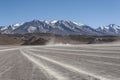 Unpaved road in the Altiplano of the Siloli desert, part of the Reserva Eduardo Avaroa, Bolivia - at an altitude of 4600m