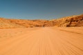 Unpaved road to Antelope Canyon, Page, Arizona within the Navajo