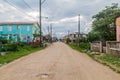 Unpaved street in Dangriga town, Beli Royalty Free Stock Photo