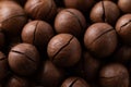 Unpeeled Macadamia nuts texture background Royalty Free Stock Photo