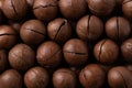 Unpeeled Macadamia nuts texture background Royalty Free Stock Photo