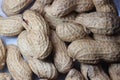 Unpeeled peanut with shells. Food background of peanuts. Royalty Free Stock Photo