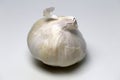 Unpeeled Whole Garlic on a White Table