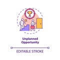 Unplanned opportunity concept icon