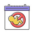 unplanned pregnancy color icon vector illustration