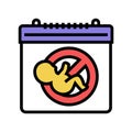 unplanned pregnancy color icon vector illustration