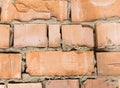 Unplastered brickwork close-up Royalty Free Stock Photo