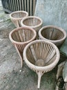 unplastered teak flower pot support