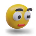 Unpleasantly surprised emoticon. Yellow head with staring eyes Royalty Free Stock Photo