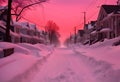 Unplowed uncleaned sidewalk by the road Royalty Free Stock Photo