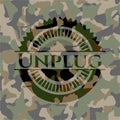 Unplug on camouflage pattern. Vector Illustration. Detailed