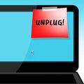 Unplug Message Means Disconnect Power 3d Illustration