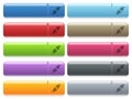 Unplugged power connectors icons on color glossy, rectangula