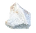 unpolished Angelite (Blue Anhydrite) rock isolated Royalty Free Stock Photo