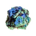 unpolished azurite and malachite mineral isolated Royalty Free Stock Photo