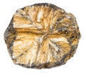 unpolished chiastolite mineral isolated on white Royalty Free Stock Photo