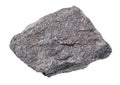 unpolished Chromite rock isolated on white