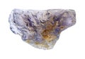 Unpolished cordierite iolite gem stone cutout Royalty Free Stock Photo