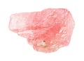 Unpolished crystal of rhodochrosite stone cutout