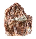 unpolished eudialyte rock isolated on white Royalty Free Stock Photo