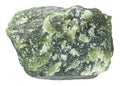 unpolished green nephrite mineral isolated