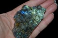 Unpolished labradorite with spectrolite qualities