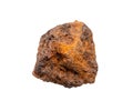 unpolished Limonite ( brown iron ore) isolated