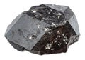 unpolished melanite black garnet crystal isolated