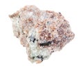 unpolished Miserite rock isolated on white Royalty Free Stock Photo