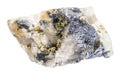 unpolished molybdenite and chalcopyrite in beryl Royalty Free Stock Photo