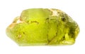 unpolished peridot crystal isolated on white