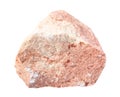 unpolished pink calcareous sandstone rock isolated