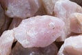Unpolished pink quartz rock