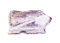 unpolished purple scapolite crystal isolated